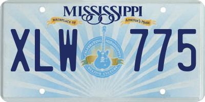 MS license plate XLW775