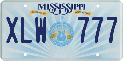 MS license plate XLW777