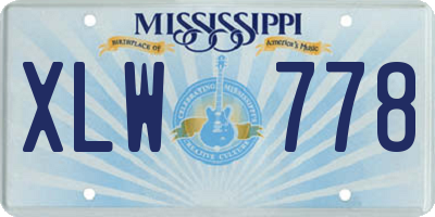 MS license plate XLW778