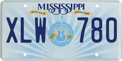MS license plate XLW780