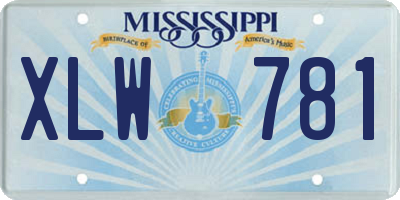 MS license plate XLW781