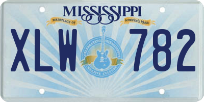 MS license plate XLW782