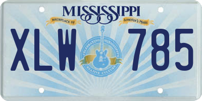 MS license plate XLW785