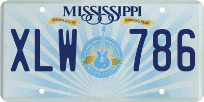 MS license plate XLW786