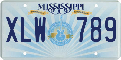 MS license plate XLW789