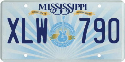 MS license plate XLW790