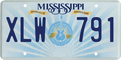 MS license plate XLW791