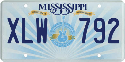 MS license plate XLW792