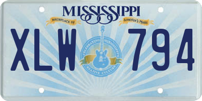 MS license plate XLW794
