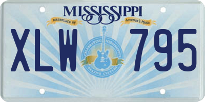 MS license plate XLW795