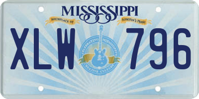 MS license plate XLW796
