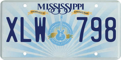 MS license plate XLW798