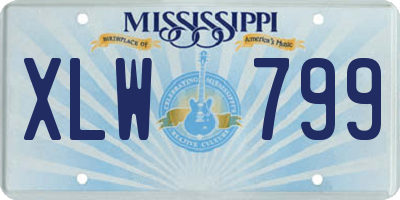 MS license plate XLW799