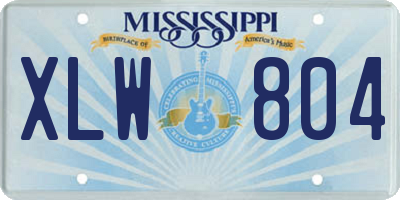 MS license plate XLW804