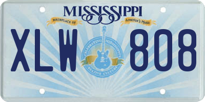MS license plate XLW808