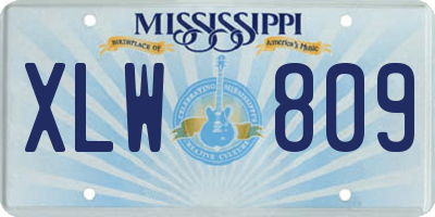 MS license plate XLW809