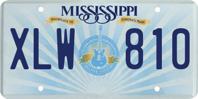 MS license plate XLW810