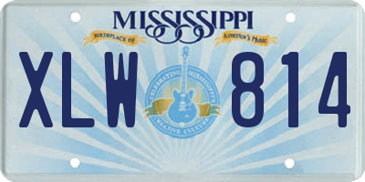 MS license plate XLW814