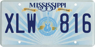MS license plate XLW816