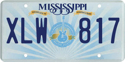 MS license plate XLW817