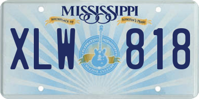 MS license plate XLW818
