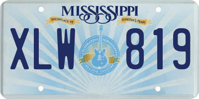 MS license plate XLW819