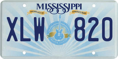 MS license plate XLW820