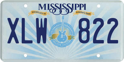 MS license plate XLW822