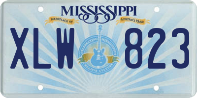 MS license plate XLW823