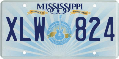MS license plate XLW824