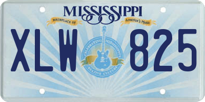 MS license plate XLW825