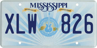 MS license plate XLW826