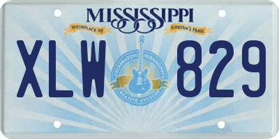 MS license plate XLW829