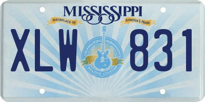 MS license plate XLW831