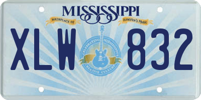MS license plate XLW832