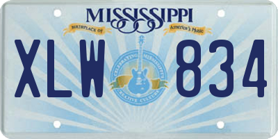 MS license plate XLW834