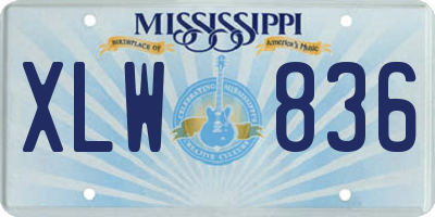 MS license plate XLW836