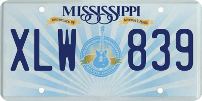 MS license plate XLW839