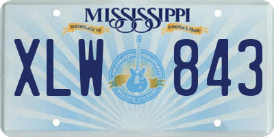 MS license plate XLW843