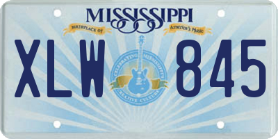MS license plate XLW845