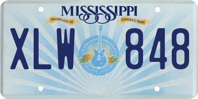 MS license plate XLW848