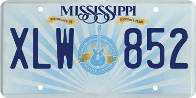 MS license plate XLW852