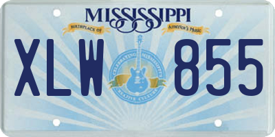 MS license plate XLW855