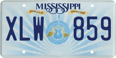 MS license plate XLW859