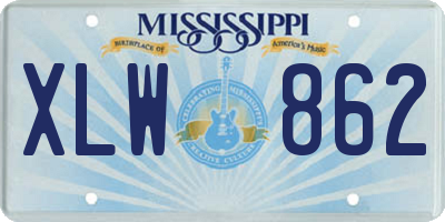 MS license plate XLW862