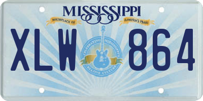 MS license plate XLW864