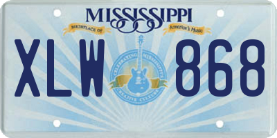 MS license plate XLW868