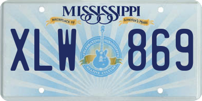 MS license plate XLW869