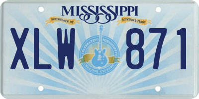 MS license plate XLW871
