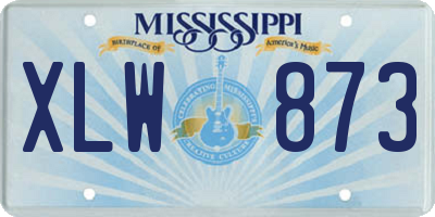 MS license plate XLW873